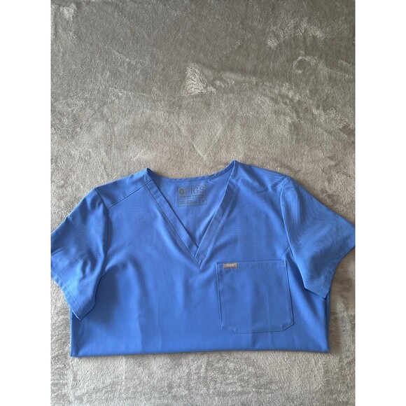 FIGS Catarina Scrub Top Sz M | Technical Collection V-Neck Medical Uniform Blue - Picture 5 of 5